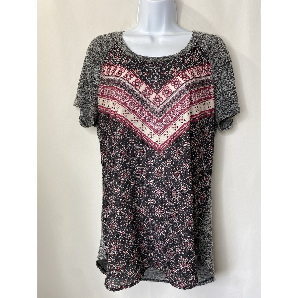 Maurice's Womens Shirt Size Large Multicolor Floral Flowy Summer Boho Scandi Y2K